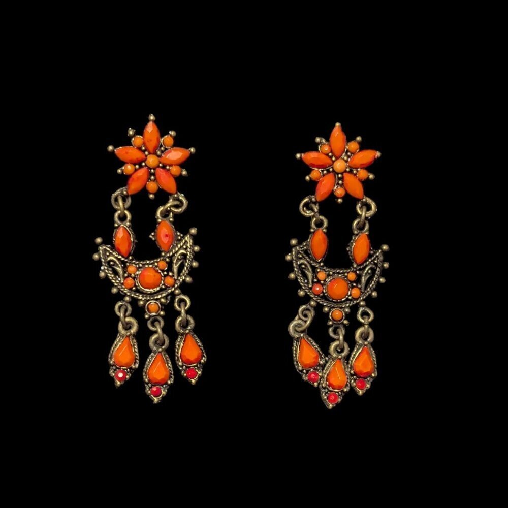 Vintage‎ Chandelier Drop Earrings Victorian Art Deco Costume Dainty Statement